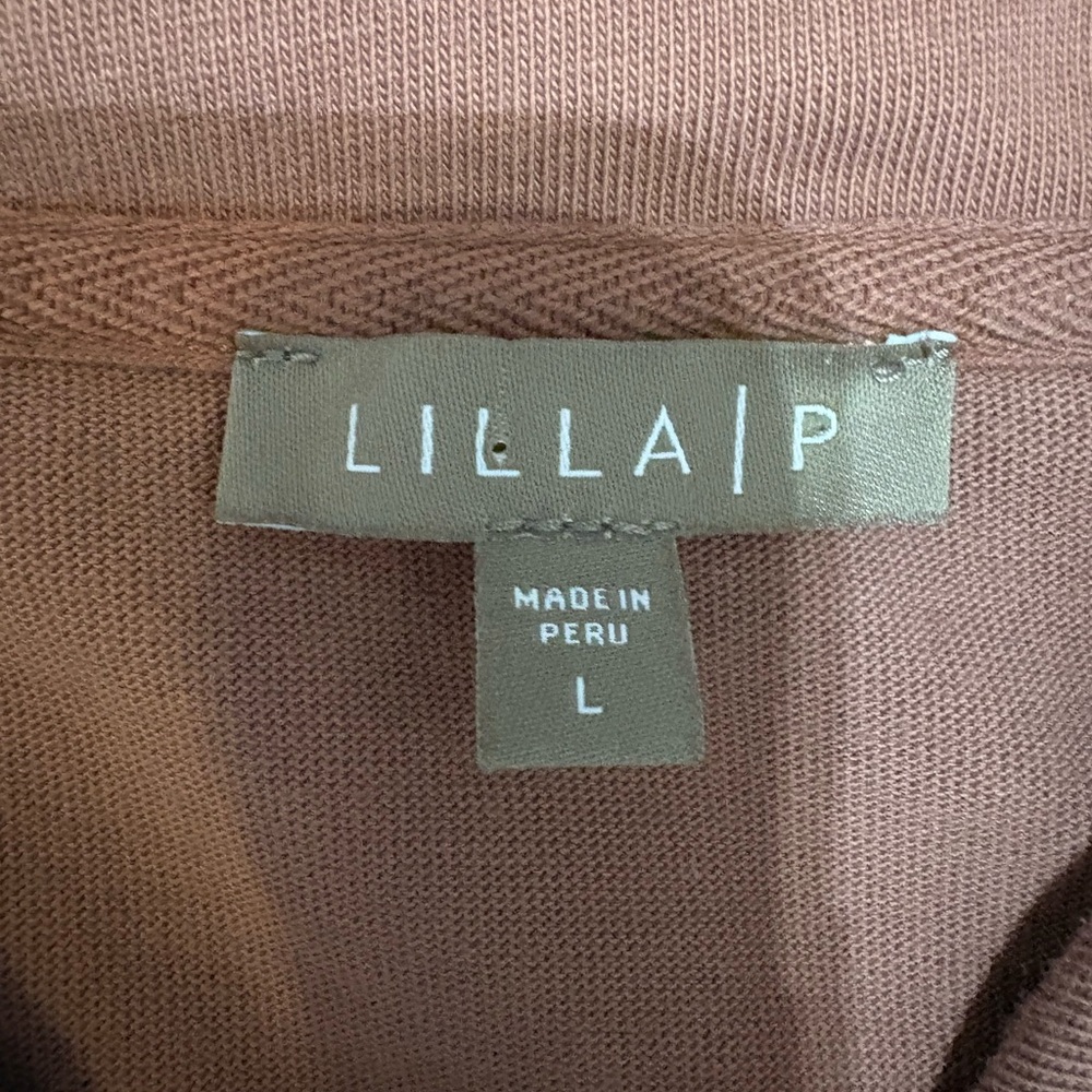 Lilla P Seasoft Half Zip Pullover Sweatshirt in Rust Clay | Relaxed Fit L - Picture 6 of 8